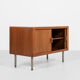 Midcentury Danish sideboard in teak with tambour doors by Dyrlund 1960s - metal legs