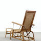 Bauhaus rattan armchair with ottoman by Erich Dieckmann, 1930s
