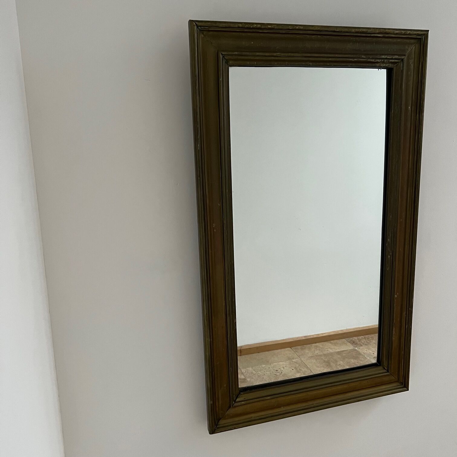 Antique french brass bistro mirror