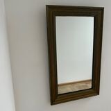 Antique french brass bistro mirror