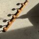Large vintage wooden coat rack with 6 bamboo effect hooks L79