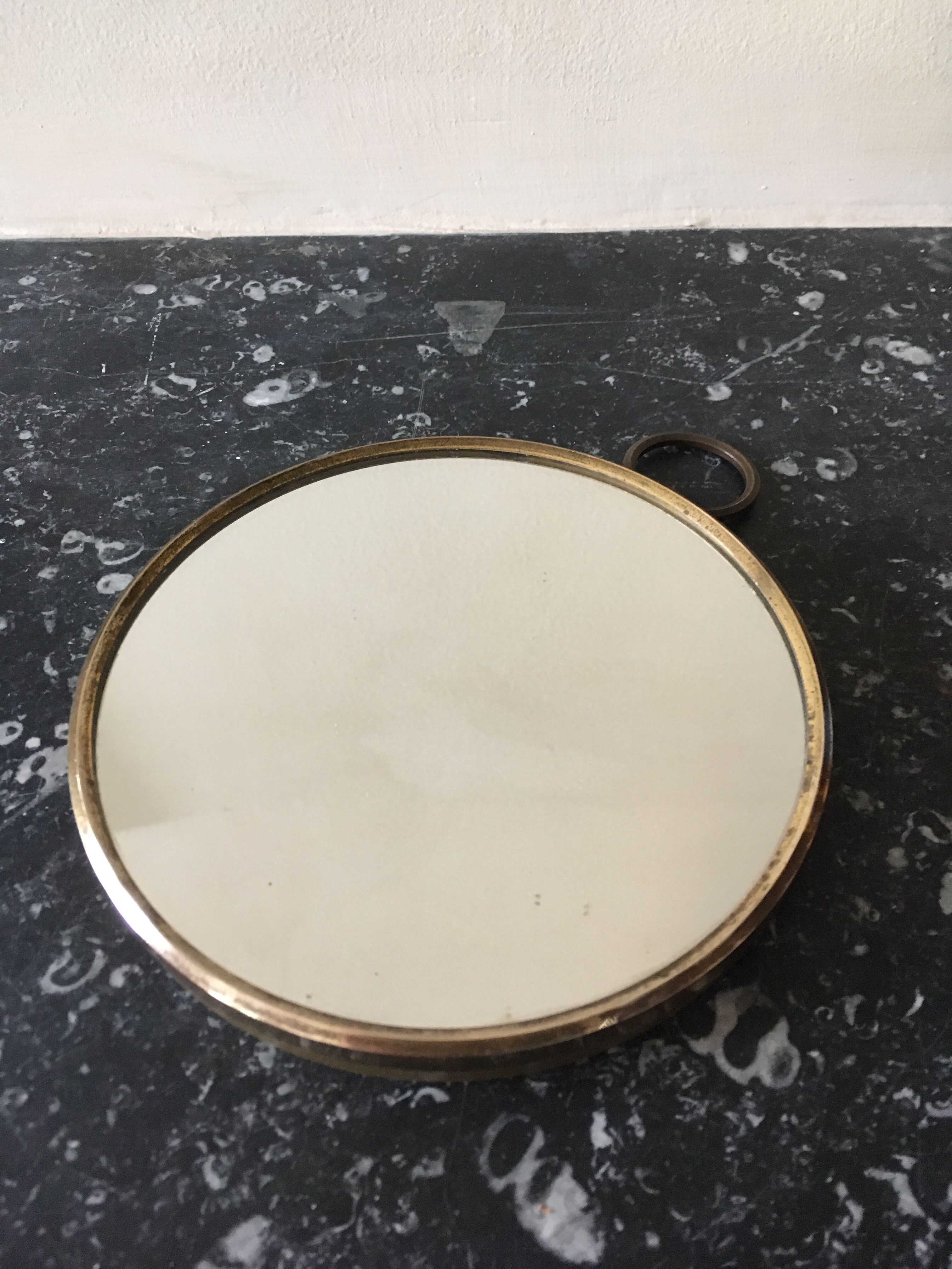 Round brass mirror