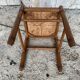 Vintage Wooden Stool with Woven Seat #D502
