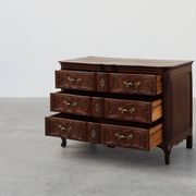 French 18th Century hand crafted oak chest of drawers in Louis XV style