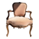 Antique Louis XV style armchair - powder pink fabric