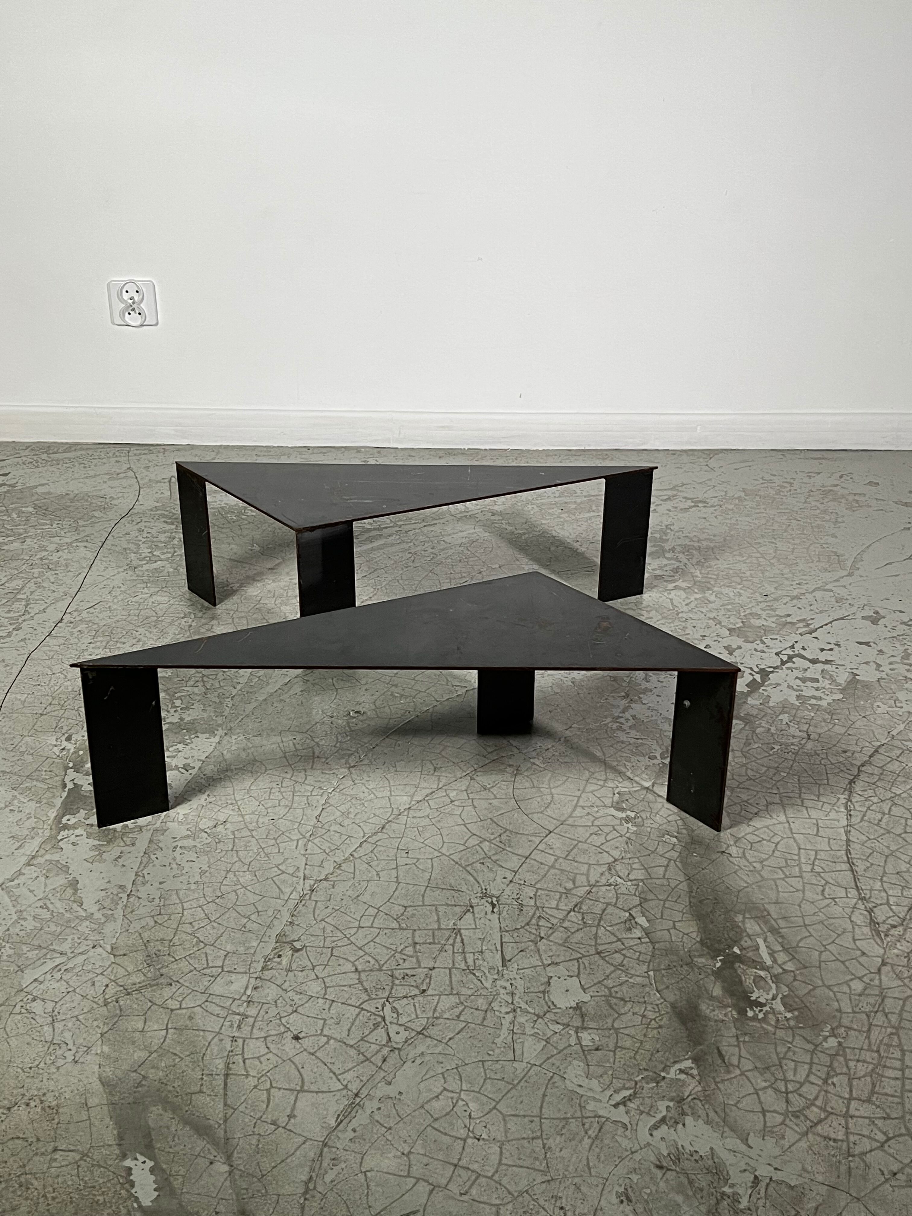 80s steel coffee table