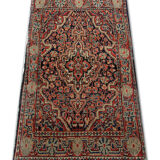 Oriental persian carpet red wool area rug 61x73cm