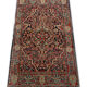 Oriental persian carpet red wool area rug 61x73cm