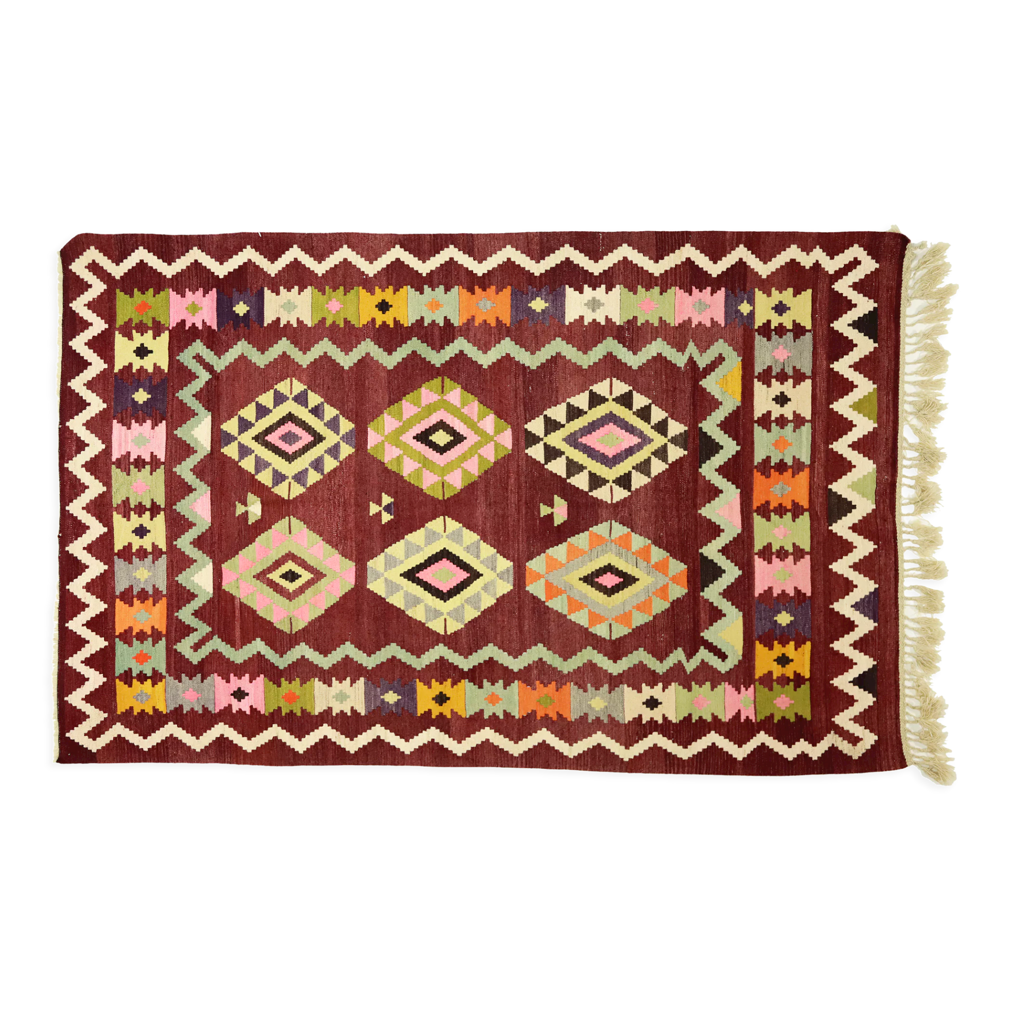 Anatolian handmade kilim rug 264 cm x 167 cm