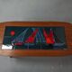 Coffee table year 50 / 60 - tiled tiled Boat decorated Marine feet spindles