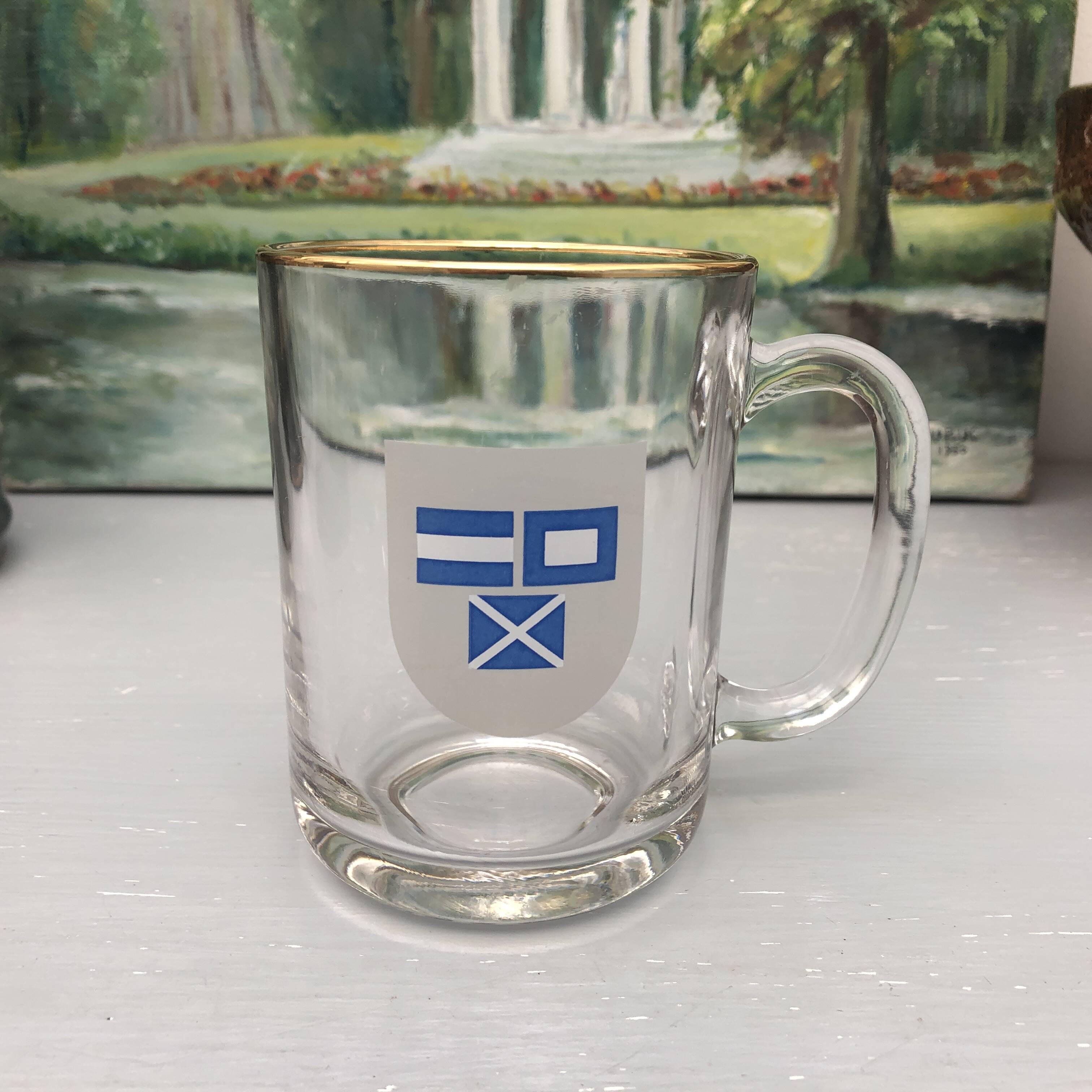 vintage flag beer mug shop