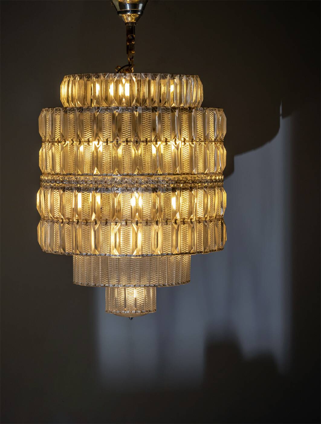Tiered Crystal Chandelier, 1960s, Czechoslovakia