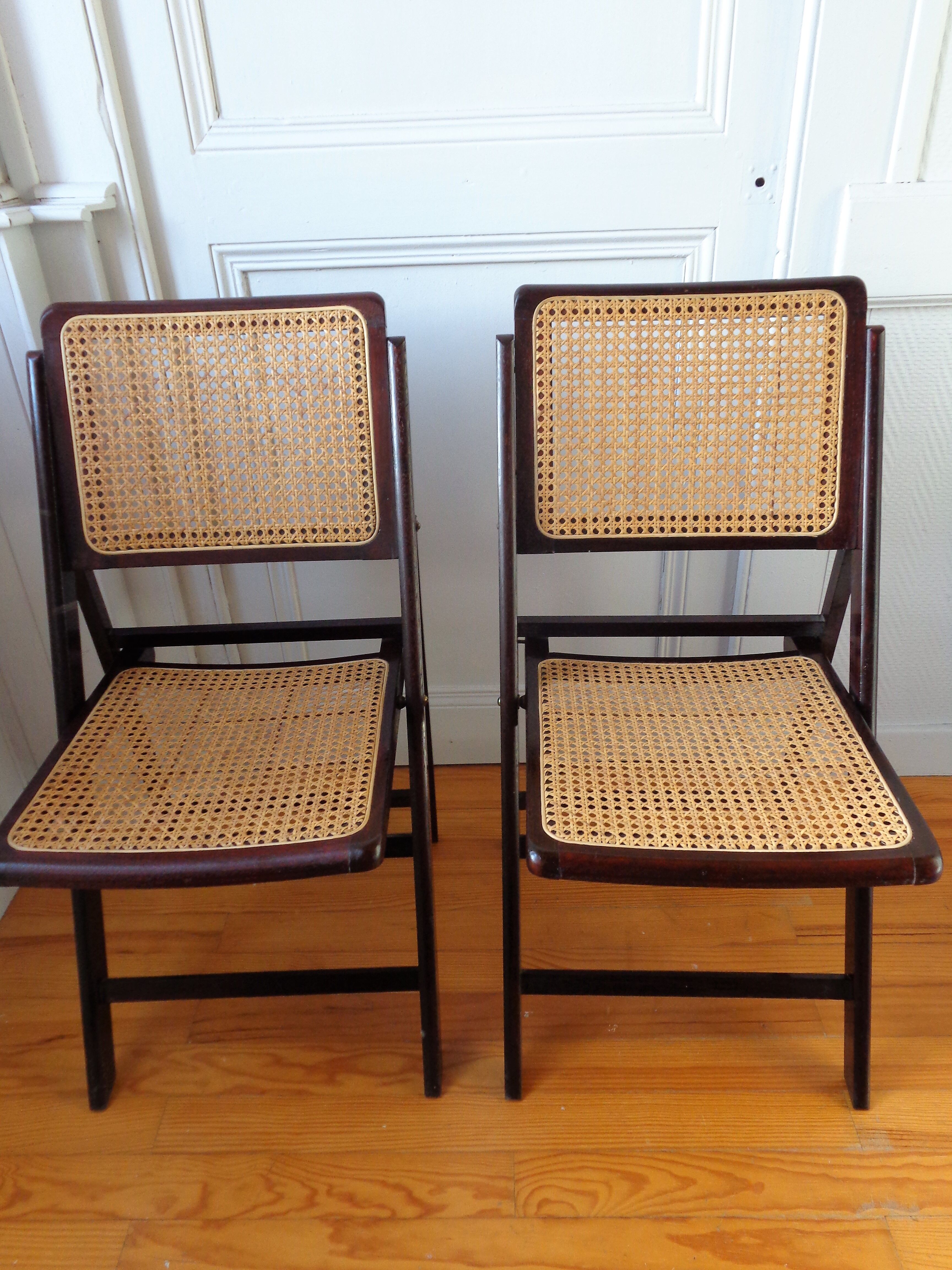 2 Vintage 1960 splint chairs