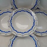6 antique soup plates from Digoin and Sarreguemines