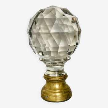 19th century crystal and bronze staircase ball
