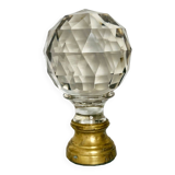 19th century crystal and bronze staircase ball