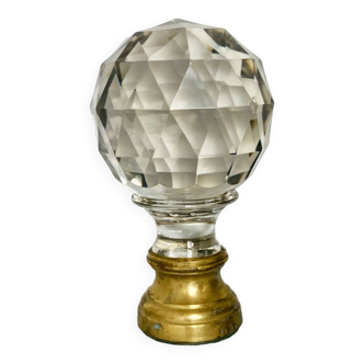 19th century crystal and bronze staircase ball