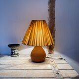 Wooden and raffia lamp