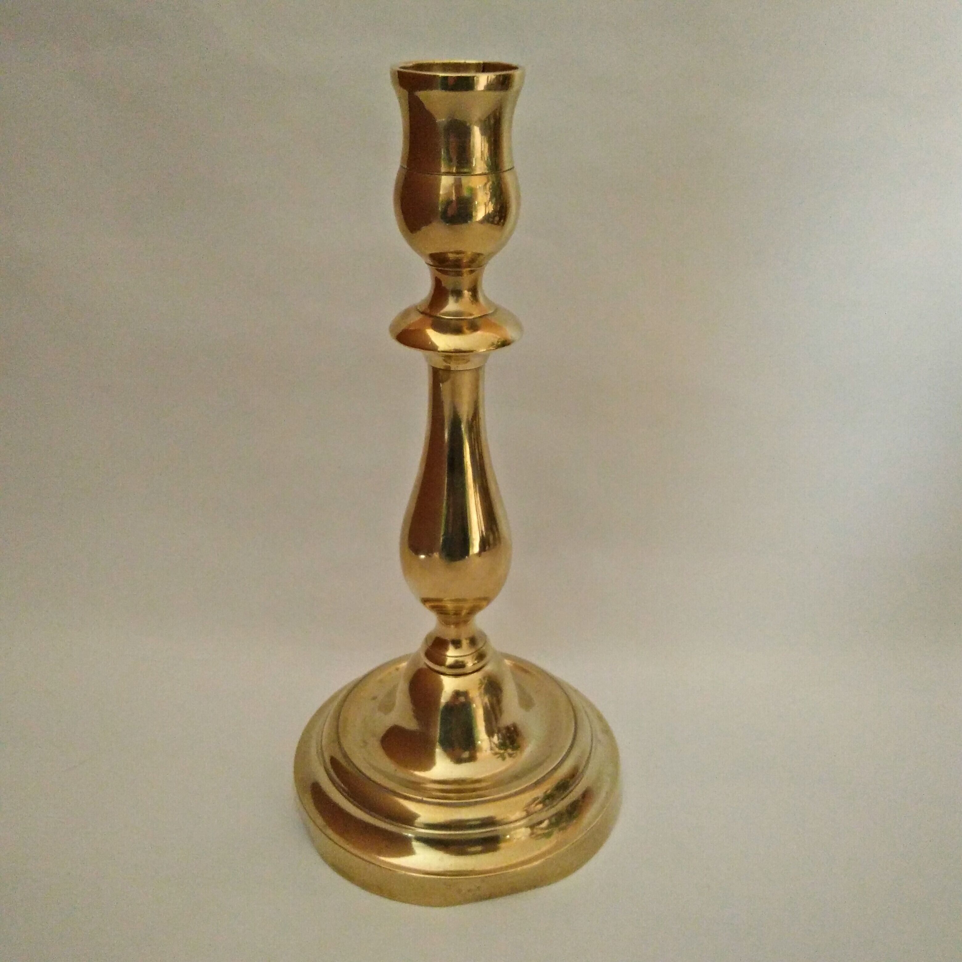 Candle holder torch copper brass gilded nineteenth century