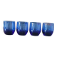 4 verres à eau bleu cobalt