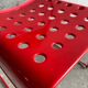 Red powder-coated steel Omstak chair by Rodney Kinsman for Bieffeplast — 1980 industrial design