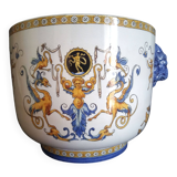 Renaissance Cache Pot in earthenware from Gien, year 1875