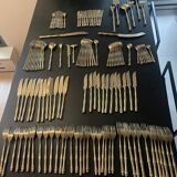 Ensemble de 140 pièces service bambou laiton doré