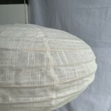 Suspension in rattan and natural japanese linen lantern shape h70 d50