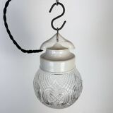 Vintage White Porcelain Pendant Light, 1970s