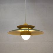 Lampe suspendue laquée verte vintage - Danemark 1980 -