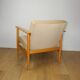 Vintage Loft armchair 70s light beige - velvet fabric - natural beech wood