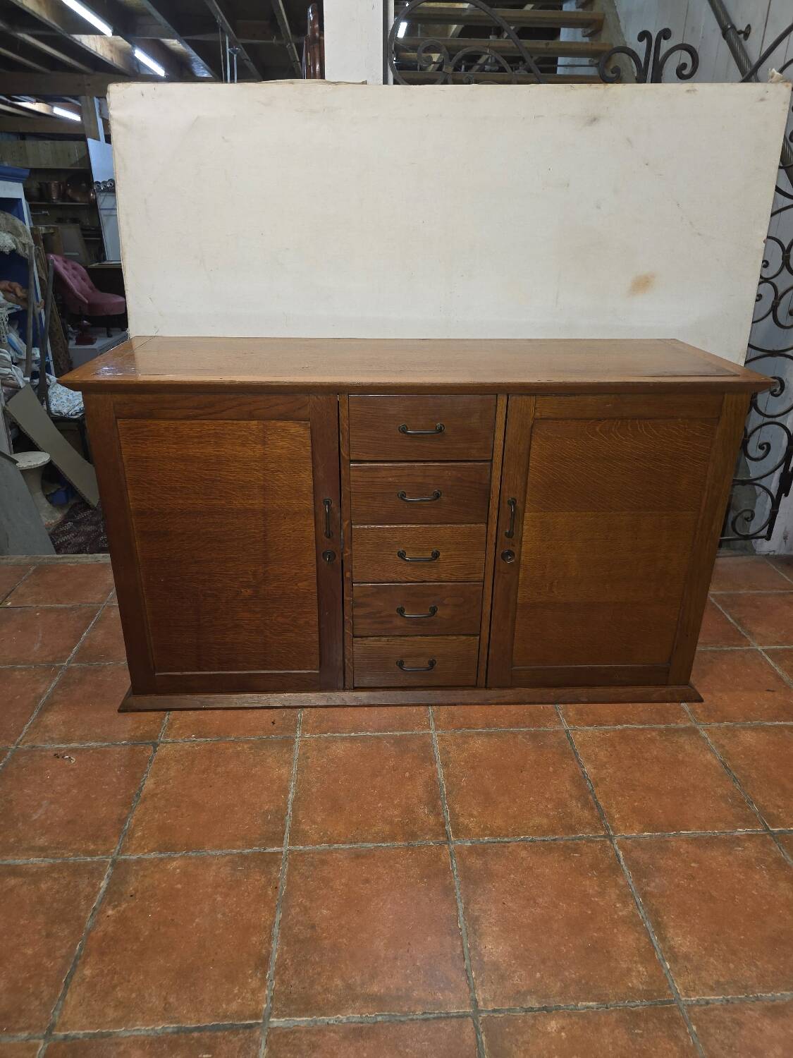 Vintage oak enfilade from the 1960s.