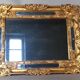 Antique mirror with carved wood frame and original gilding, 69x53 cm, C820.