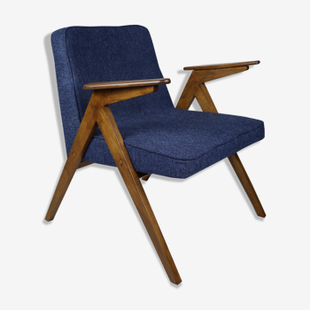 Dark blue Bunny armchair by Józef Chierowski, 1970s