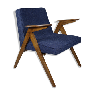Dark blue Bunny armchair by Józef Chierowski, 1970s