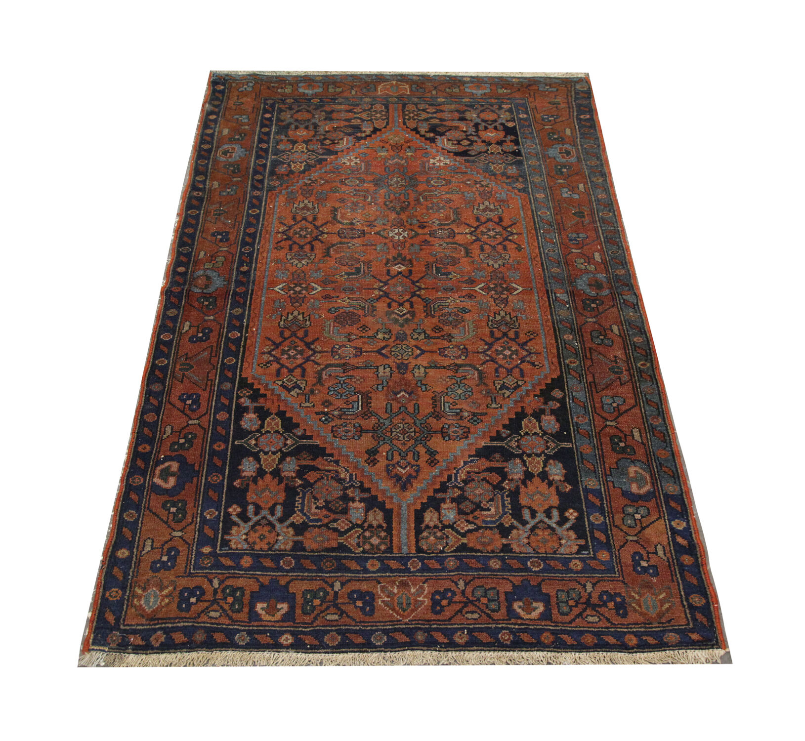 Handmade Wool Antique Persian Heriz Rug- 112x183cm