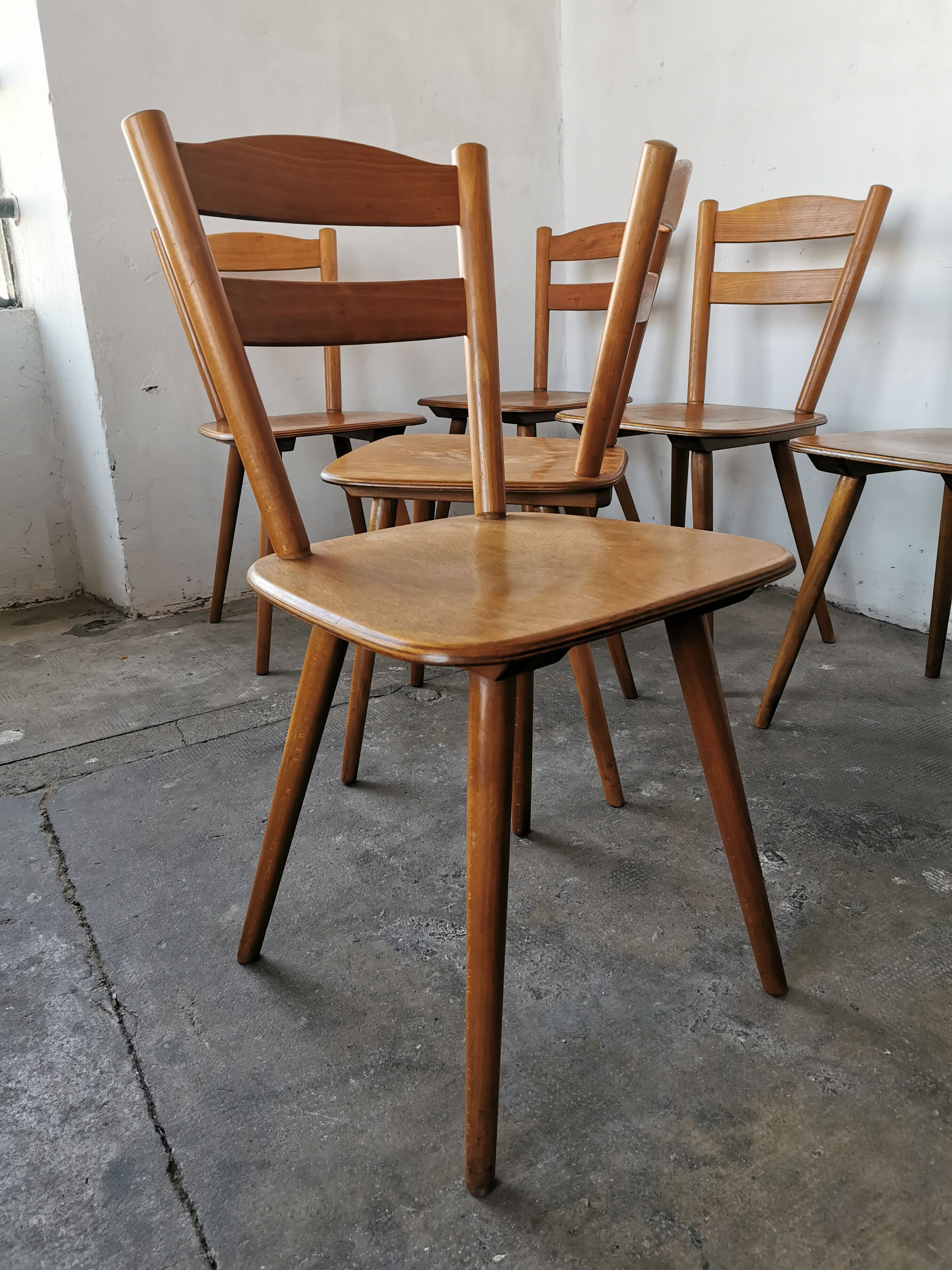 Set of 6 vintage chairs 1960 bistro