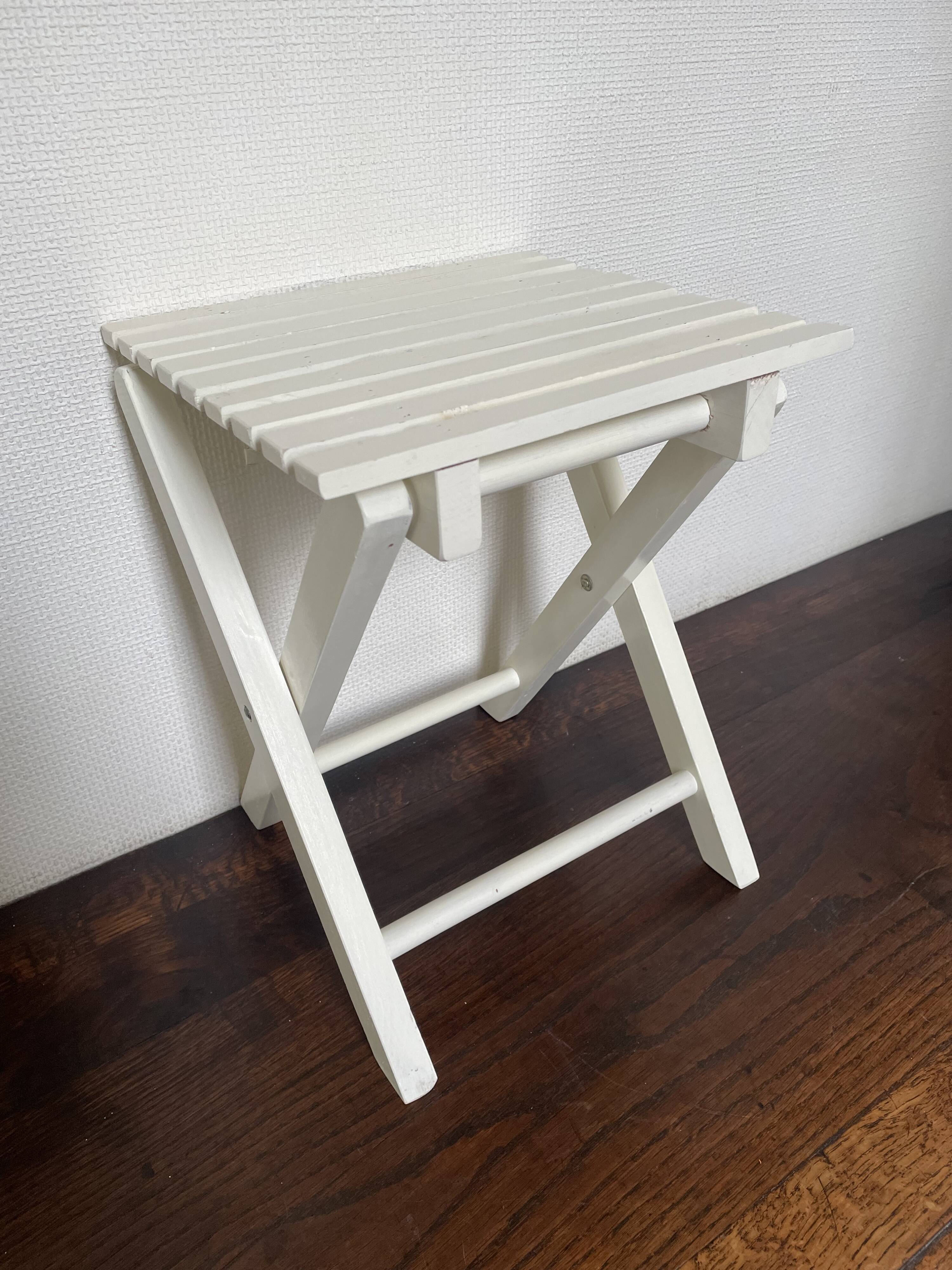 Tabouret de pêche à lattes vintage