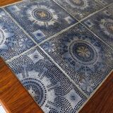 Rosewood coffee table with blue ceramic tiles, Denmark 1960s