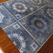 Rosewood coffee table with blue ceramic tiles, Denmark 1960s