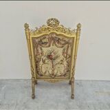 Écran de cheminée pare feux d'époque Louis XVI 18éme en bois dorée