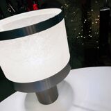 Vintage table lamp • gioffredo reggiani • cylinder • brushed steel • 1970