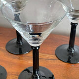6 art deco glasses fine feet