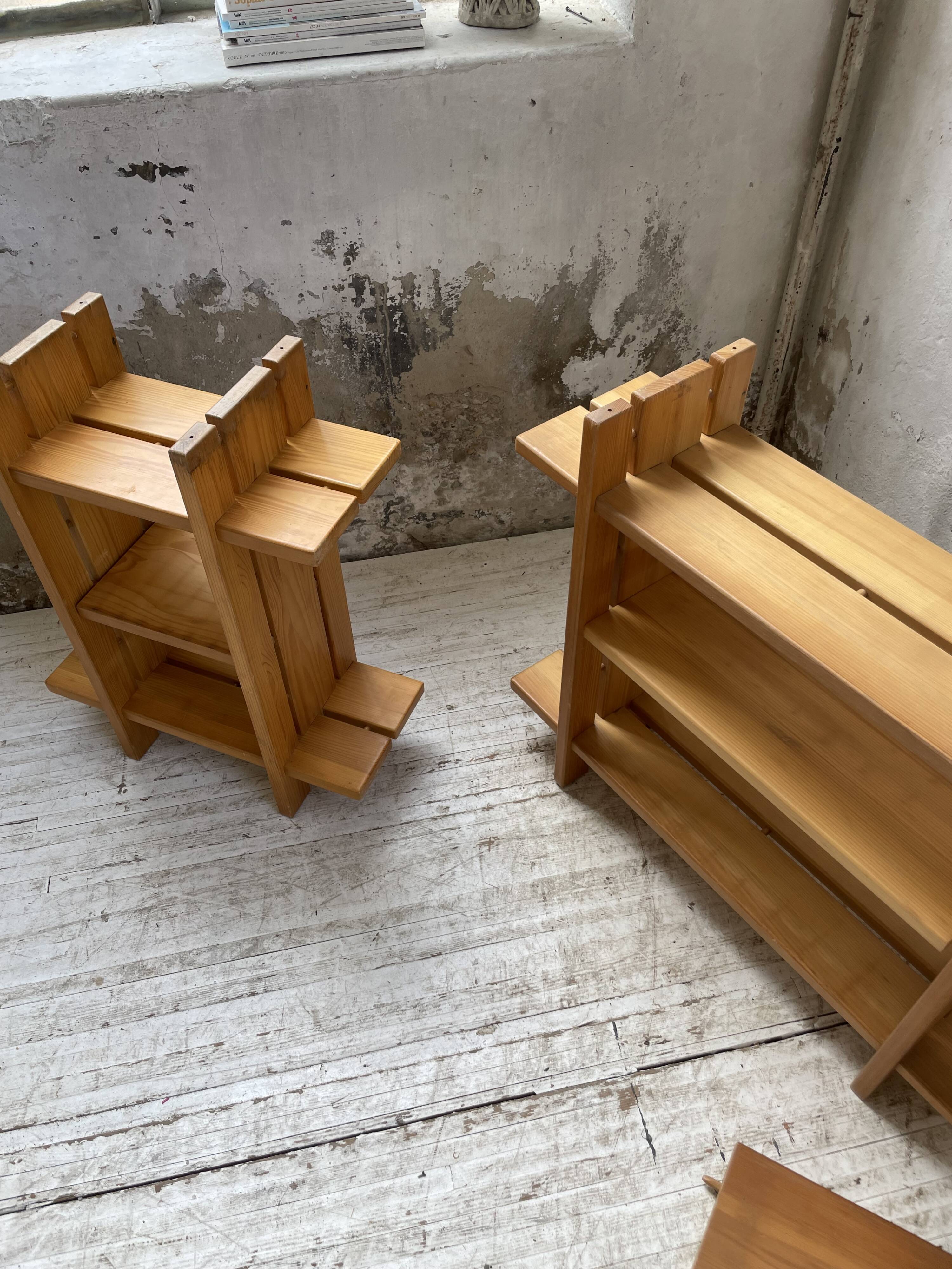 4 solid elm shelves Maison Regain
