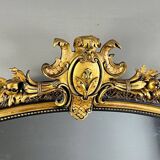 Grand Miroir à Fronton En Bois Sculpté Et Doré, Style Napoléon III