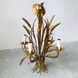 Chandelier ears of wheat in gilded metal, circa 1960