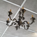 Grey patinated bronze chandelier