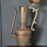 Oriental ewer in brass or copper with handle mid-twentieth