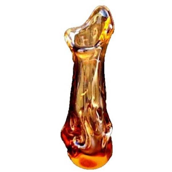 Vase / Soliflore  verre épais coloré rose transparent 1970