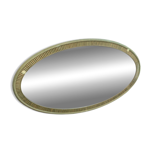 Grand miroir ovale vintage - sauge